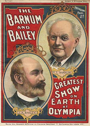 barnum and bailey. P.T.Barnum is one of New